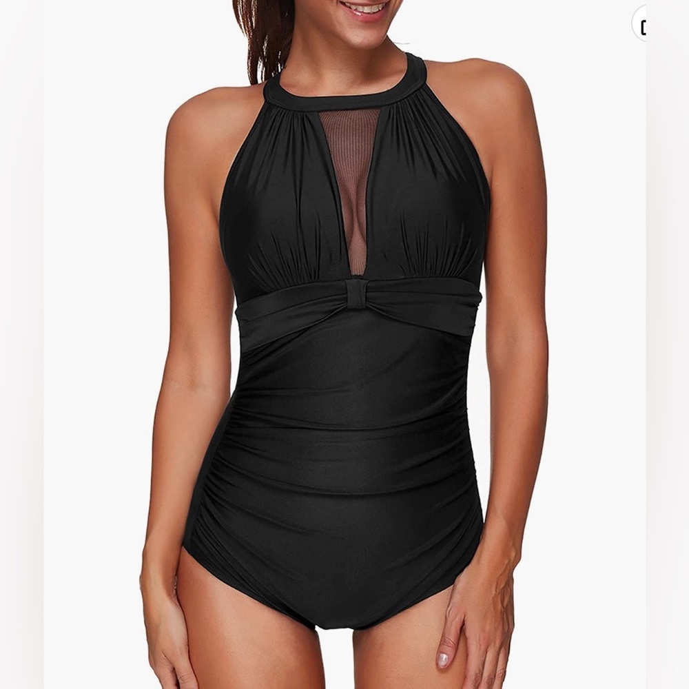 (S) One Piece high neck Swimsuit size small